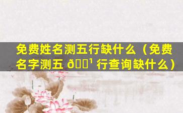 免费姓名测五行缺什么（免费名字测五 🌹 行查询缺什么）